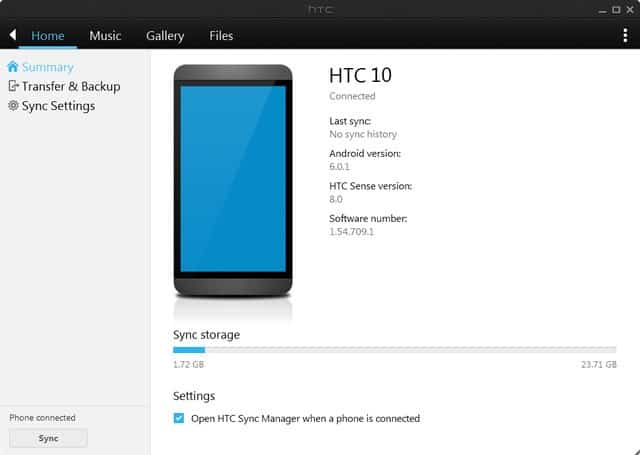 HTC Sync Manager